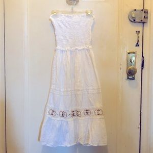 Summer White Strapless Dress